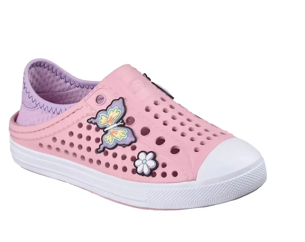 SKETCHERS GIRLS | SIZE 8 | FOAMIES SLIDE ON SHOE | BUTTERFLY